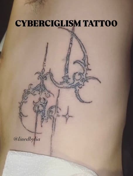 Black-work + Illustrative ornament tattoo on Ribs by linedbylia on TattMe