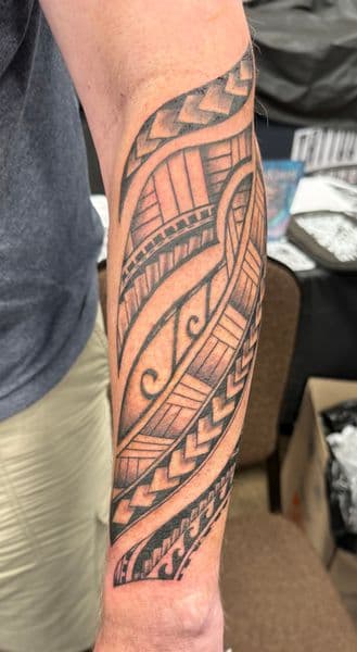 Tribal + Black-work patterns tattoo on Forearm by jessedavalosofficial on TattMe