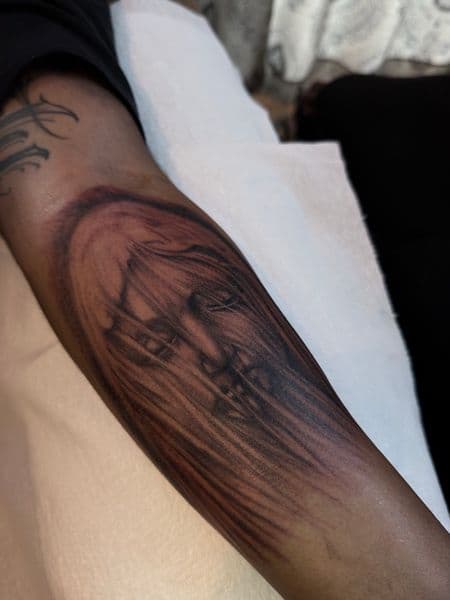 Black & Grey + Realism face tattoo on Forearm by inkryptd on TattMe