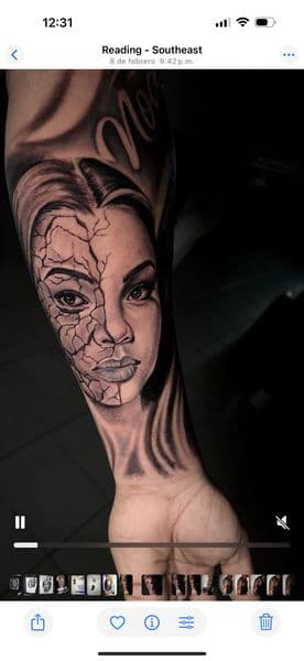 Realism + Black & Grey woman tattoo on Forearm by Mgtatt02 on TattMe