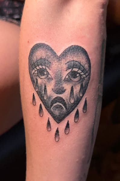 Black & Grey + Illustrative heart tattoo on Forearm by CJSCHULTZ on TattMe