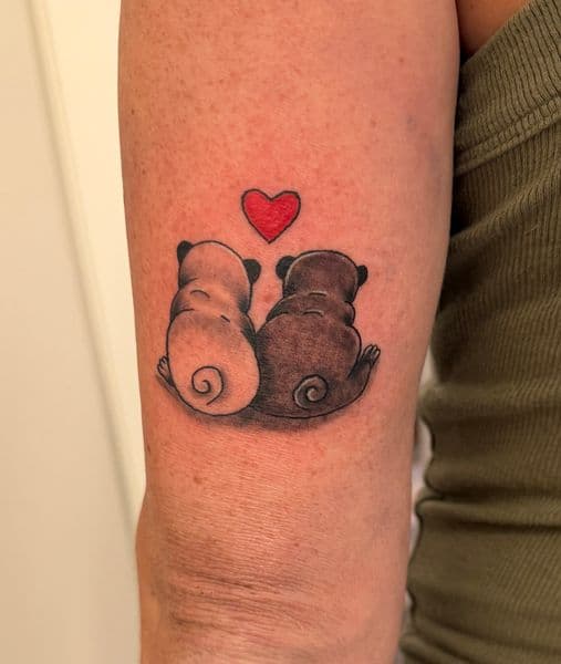 pug tattoo on Upper Arm by CJSCHULTZ on TattMe