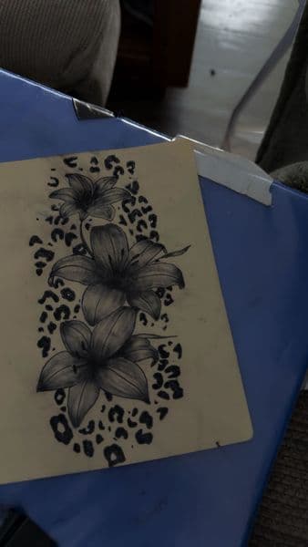 Floral + Black & Grey lilies tattoo by feral_beauty on TattMe