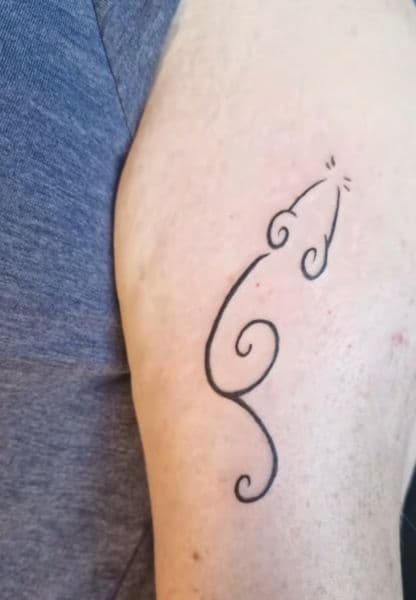 Fine Line + Minimalist mouse tattoo on Upper Arm by Avery_ink on TattMe
