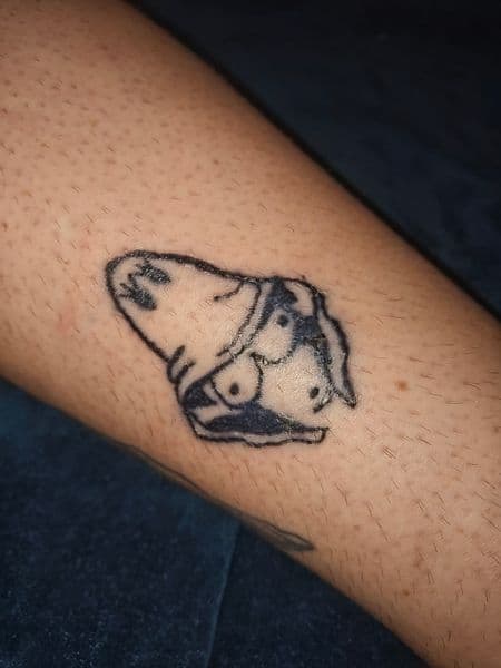 Black-work + Cartoon figure tattoo on Forearm by Avery_ink on TattMe