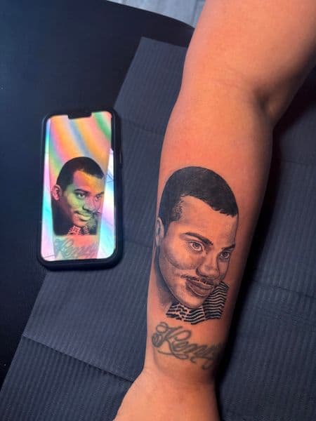 Black & Grey + Realism portrait tattoo on Forearm by TattooHut on TattMe