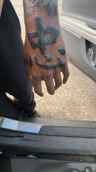 Black-work + Symbolic kanji tattoo on Hand by ink_by_Nek on TattMe