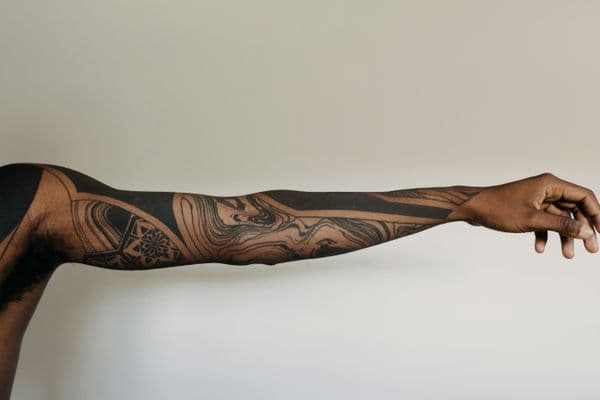 Black-work + Geometric abstract tattoo on Full Sleeve by Adimiz_Tattoo on TattMe