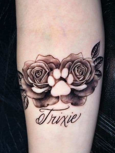 Black & Grey + Illustrative roses tattoo on Forearm by SlickRick_inks on TattMe