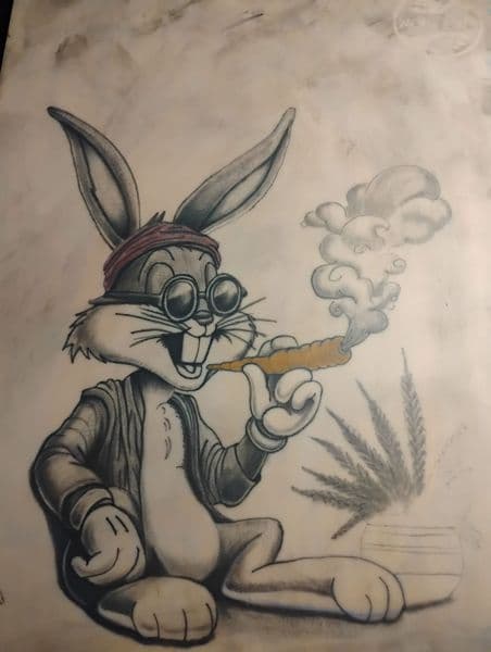 Illustrative + Black & Grey bugs bunny tattoo by Elite_Tatts on TattMe