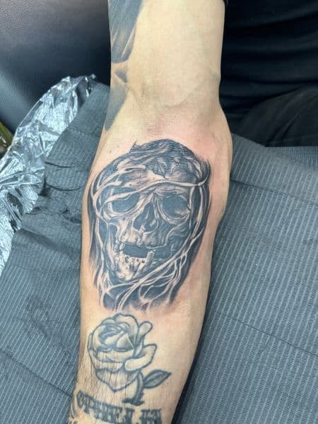 Black & Grey + Realism skull tattoo on Forearm by AnimatedLifestyle on TattMe