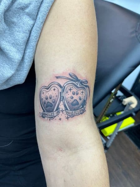 Black & Grey + Illustrative locket tattoo on Upper Arm by AnimatedLifestyle on TattMe
