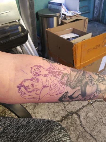 Black & Grey + Illustrative woman tattoo on Forearm by KUSTOM_INK_TATTOOS on TattMe