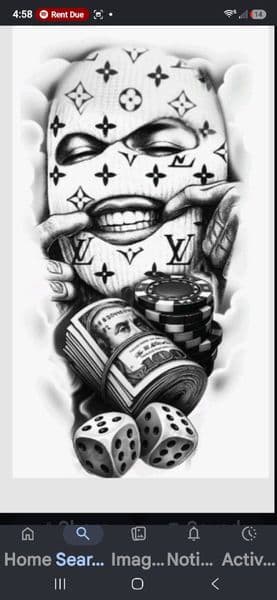 Black & Grey + Illustrative balaclava tattoo by KUSTOM_INK_TATTOOS on TattMe