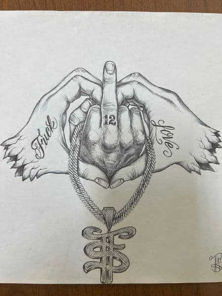 Black & Grey + Illustrative hands tattoo by KUSTOM_INK_TATTOOS on TattMe