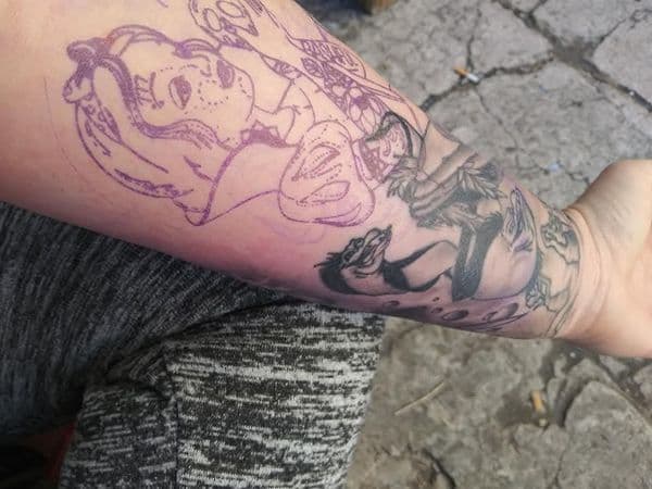 Black & Grey + Illustrative fox tattoo on Forearm by KUSTOM_INK_TATTOOS on TattMe