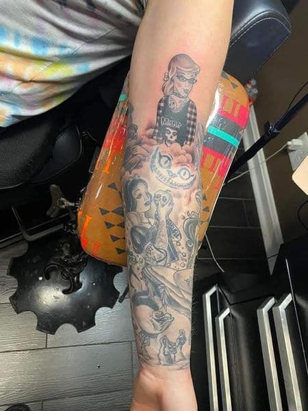 Black & Grey + New School cinderella tattoo on Forearm by KUSTOM_INK_TATTOOS on TattMe