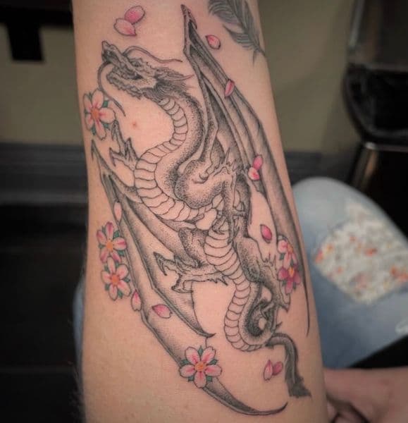 Neo-Japanese + Black & Grey dragon tattoo on Forearm by kevin_1 on TattMe