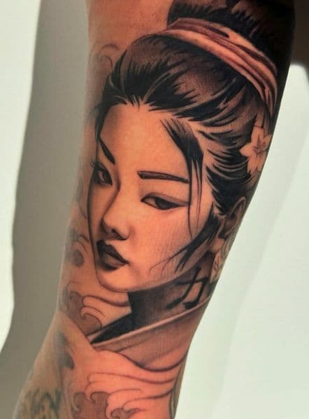 Black & Grey + Illustrative woman tattoo on Forearm by pauljacktattoo on TattMe
