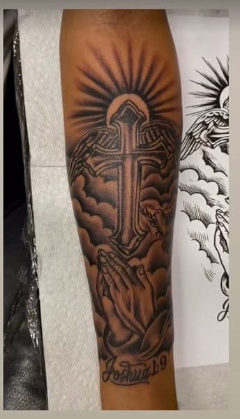 Black & Grey + Illustrative cross tattoo on Forearm by reservoir_tattoo_studio_ on TattMe