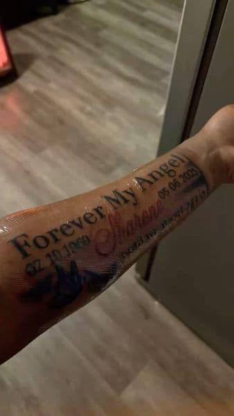 Lettering + Script lettering tattoo on Forearm by TROUBLECHILXD_TATTOS on TattMe