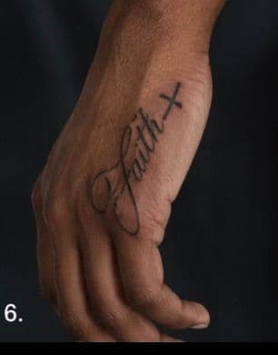 Lettering + Fine Line faith tattoo on Hand by Junior_tatt_ on TattMe