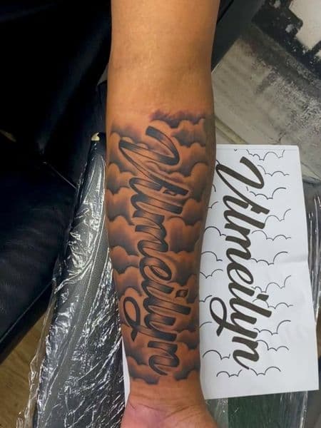 Lettering + Script name tattoo on Forearm by ink_by_christian on TattMe