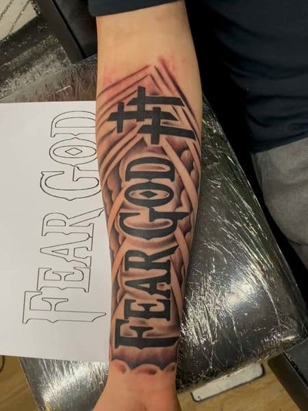 Lettering + Black & Grey lettering tattoo on Forearm by ink_by_christian on TattMe