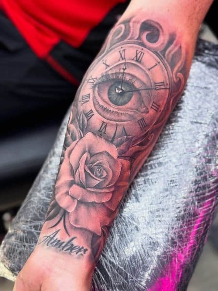 Black & Grey + Realism eye tattoo on Forearm by jennyandkai on TattMe