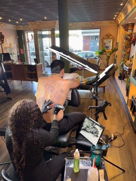 Illustrative ship tattoo on Upper Back by Kimm_Tatts_and_extentions on TattMe