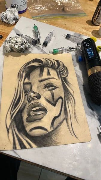Black & Grey + Illustrative woman tattoo by Kimm_Tatts_and_extentions on TattMe
