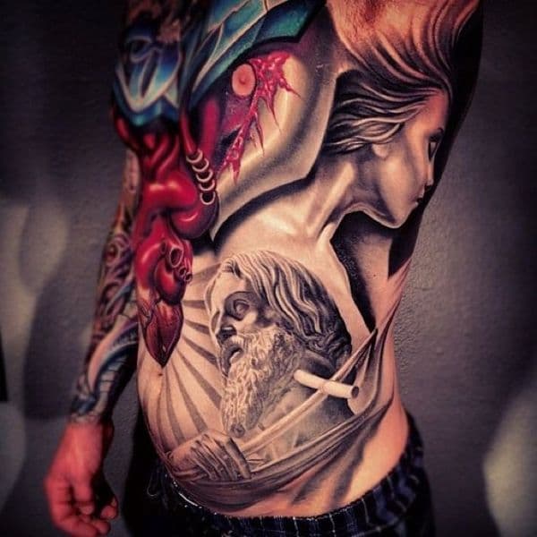Realism + Illustrative Realism anatomical heart tattoo on Side (Torso) by Nikki_hurtado_ on TattMe