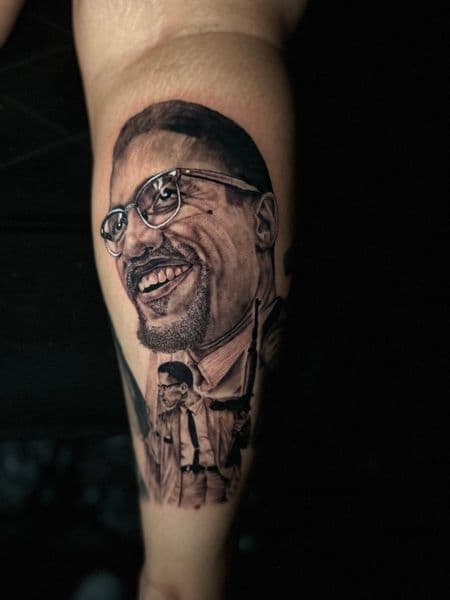 Realism + Black & Grey portrait tattoo on Calf by transcendingink on TattMe