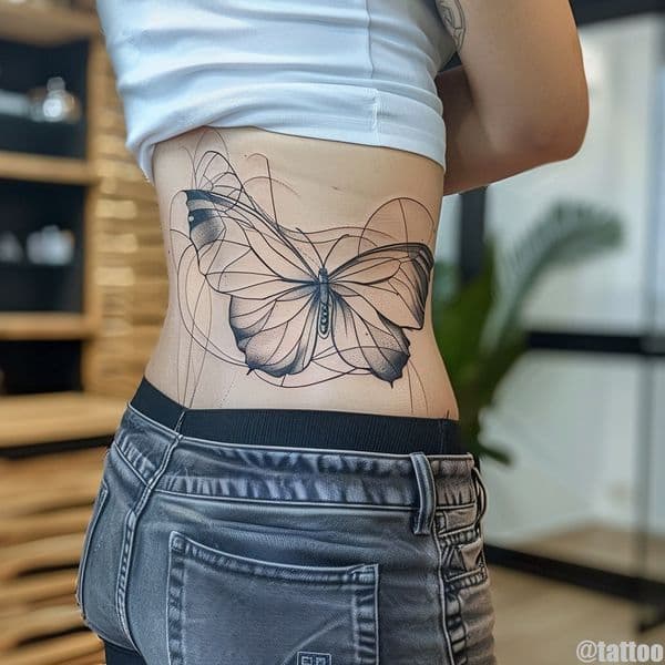 Black & Grey + Fine Line lines tattoo on Spine by Ruth_usyw7627t on TattMe