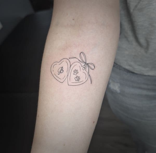 Fine Line + Line-work locket tattoo on Forearm by Taylor_Miller on TattMe