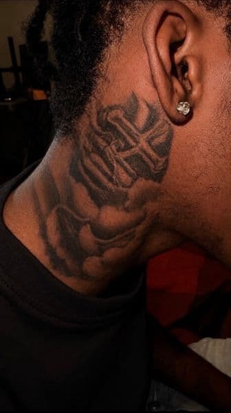 Black & Grey + Illustrative cross tattoo on Neck (Side) by get_tattoo_by_jordan on TattMe