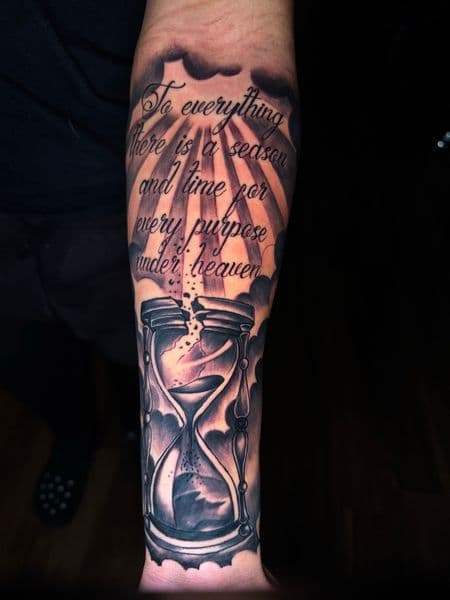 Black & Grey + Realism hourglass tattoo on Forearm by Ashley_Panda on TattMe