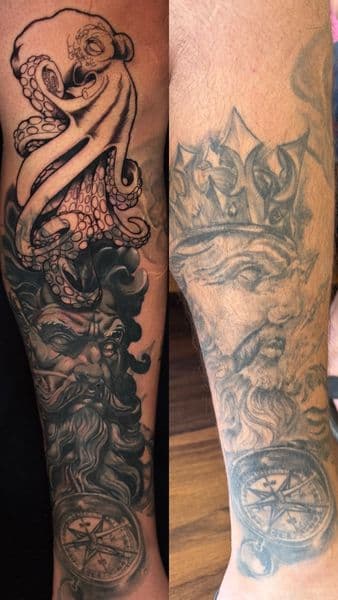 Black & Grey + Realism octopus tattoo on Calf by Ashley_Panda on TattMe