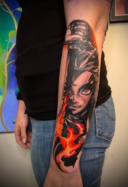 Anime + Color character tattoo on Forearm by Ashley_Panda on TattMe