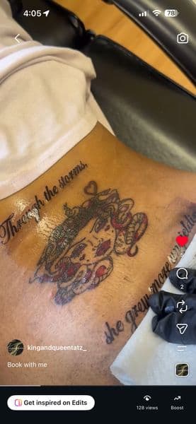 Illustrative + Color medusa tattoo on Upper Back by kingandqueentatz on TattMe