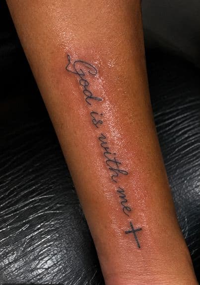 Script + Lettering script tattoo on Forearm by blavkink_dave on TattMe