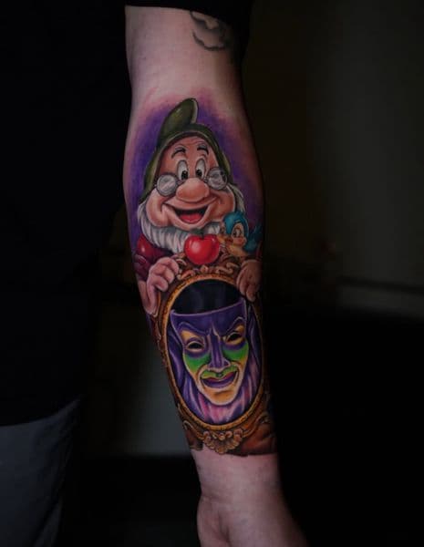 Color + Illustrative dwarf tattoo on Forearm by coreink on TattMe