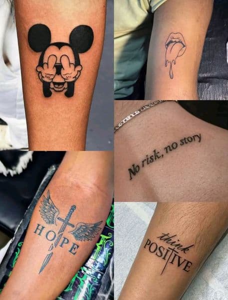 Black-work + Cartoon mickey mouse tattoo by bruce_mills on TattMe