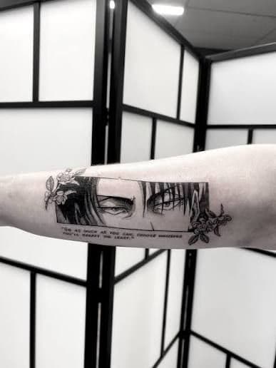 Anime + Black & Grey anime character tattoo on Forearm by spilledinkz on TattMe
