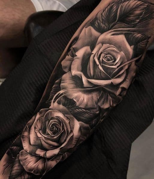 Black & Grey + Realism roses tattoo on Forearm by Urban_Ink_Studio_ on TattMe