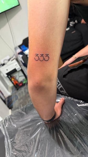 Fine Line + Minimalist numbers tattoo on Forearm by Logii_Tattoo on TattMe