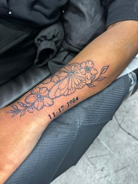 Fine Line + Floral flowers tattoo on Forearm by n3xtlvltatt on TattMe