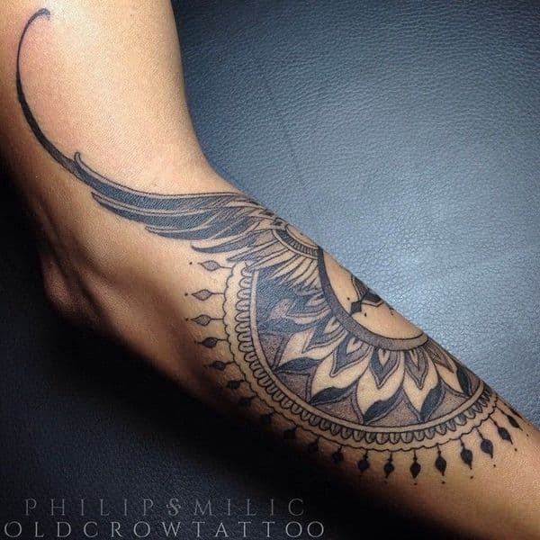 Mandala + Black & Grey mandala tattoo on Forearm by oliva on TattMe