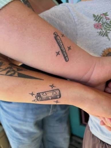 Black & Grey + Illustrative joint tattoo on Forearm by sexy_tatts on TattMe