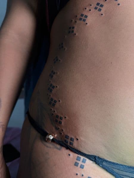 Geometric + Minimalist squares tattoo on Side (Torso) by Ana_Cloud on TattMe